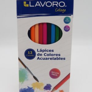 12 LAPICES DE COLORES ACUARELABLES LAVORO