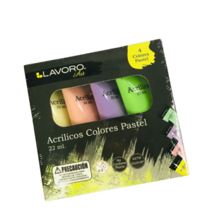 ACRILICOS 4 COLORES PASTEL LAVORO