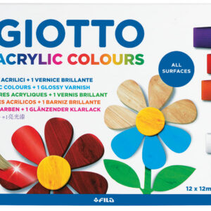 ACRILICOS DE 12 COLORES GIOTTO+1BARNIS