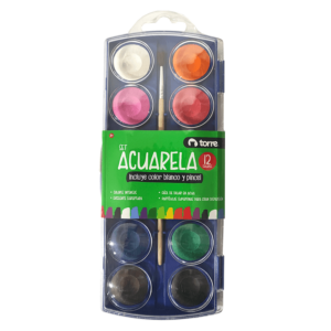 ACUARELA 12 COLORES +P TORRE