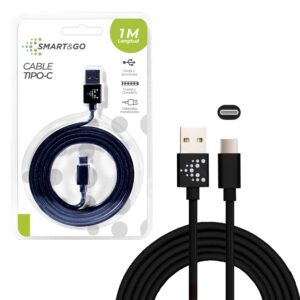 CABLE TIPO C 1 METRO SMART GO COLOR NEGRO