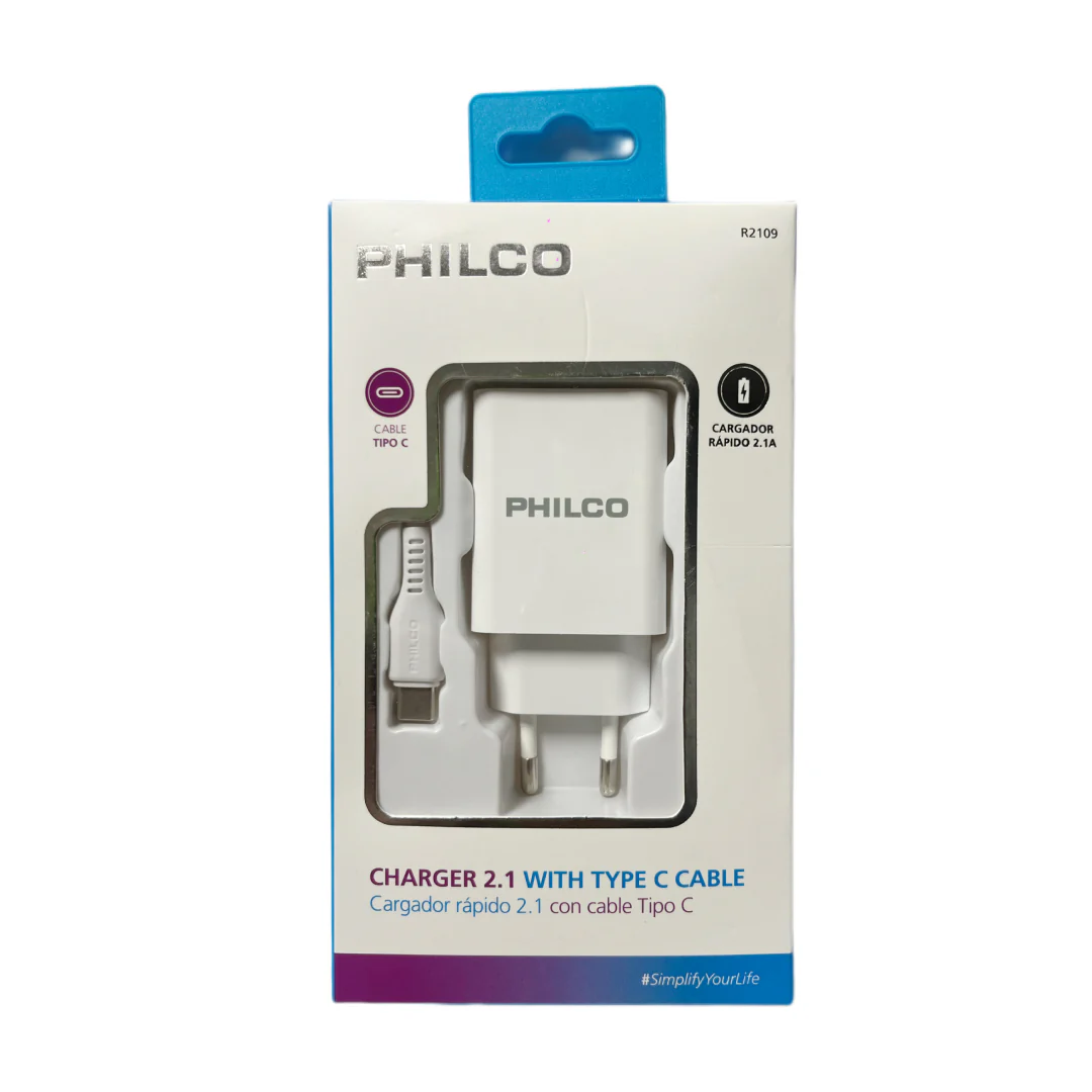 CARGADOR PHILCO R2109 2.1 CON CABLE TIPO C