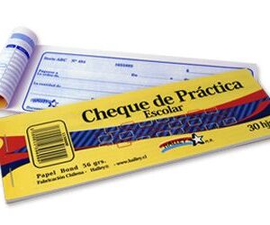 CHEQUE DE PRACTICA ESCOLAR 30 HOJAS HALLEY