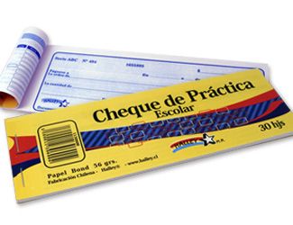 CHEQUE DE PRACTICA ESCOLAR 30 HOJAS HALLEY
