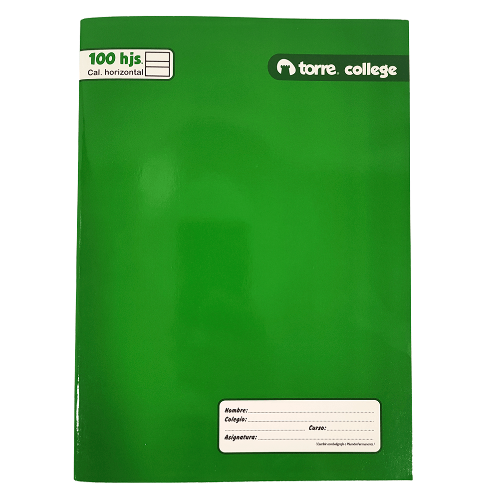 CUADERNO CALIGRAFIA HORIZONTAL TORRE 100 HOJAS
