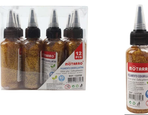 PEGAMENTO CON BRILLANTINA DORADO 60ML MOTARRO