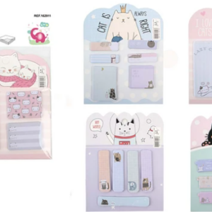 SET DE NOTAS ADHESIVAS DISEÑO DE GATO MARCA MOTARRO