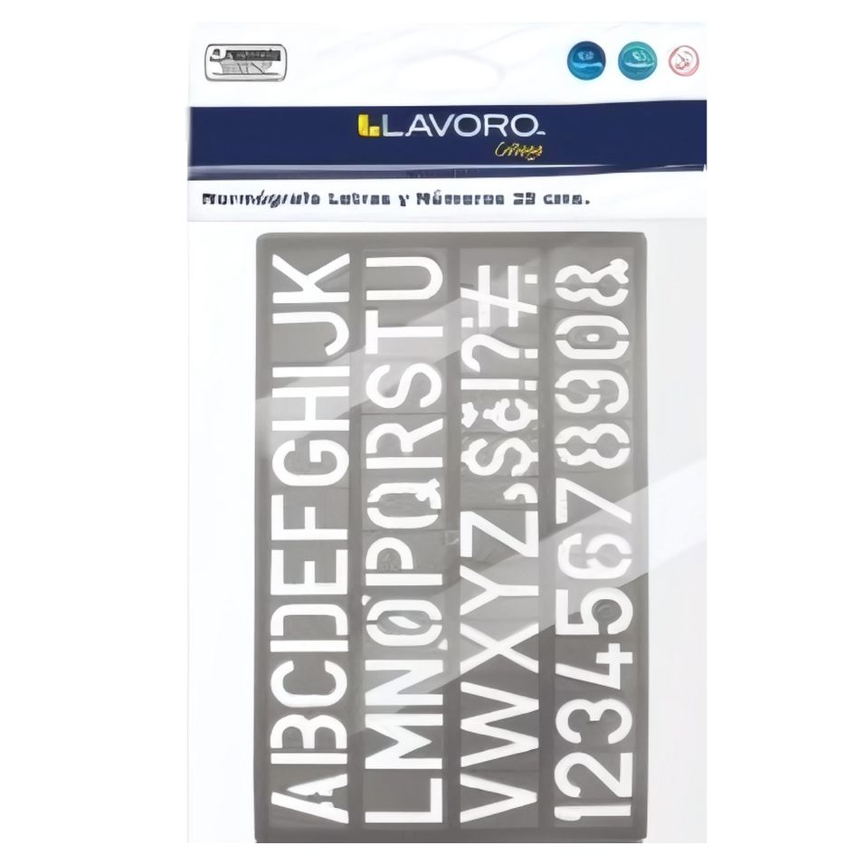 NORMOGRAFO LETRAS Y NUMEROS 20 CMS LAVORO