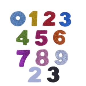 NUMEROS DE GOMA EVA GLITTER