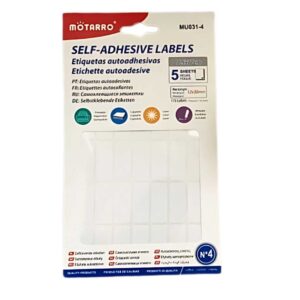 ETIQUETAS AUTOADHESIVAS RECTANGULAR 12X30MM 5 HOJAS MOTARRO
