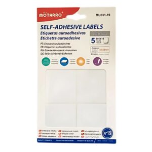 ETIQUETAS AUTOADHESIVAS 50X50MM 5 HOJAS MOTARRO