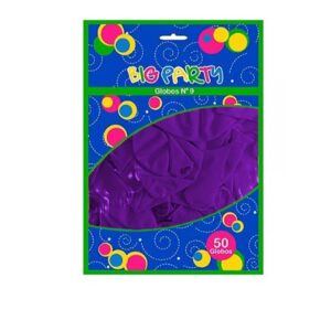 GLOBOS LISO LILAS N°9 50 UNIDADES BIG PARTY
