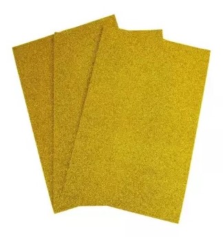 Goma Eva Glitter 20 x 30 cm Dorada 6 Unidades