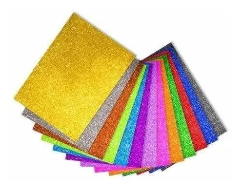 GOMA EVA GLITTER CON AUTOADHESIVO UNIDAD