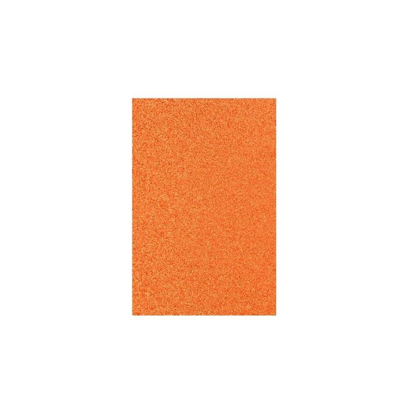 GOMA EVA LAMINA GLITTERS 20X30CM NARANJO