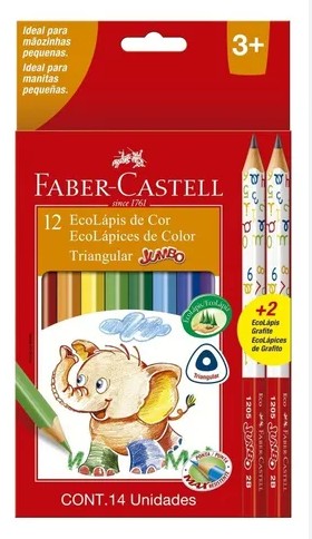 LAPICES DE 12 COLORES JUMBO FABER-CASTELL TRIANGULAR