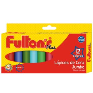 LAPIZ CERA FULTONS 12 COLORES JUMBO