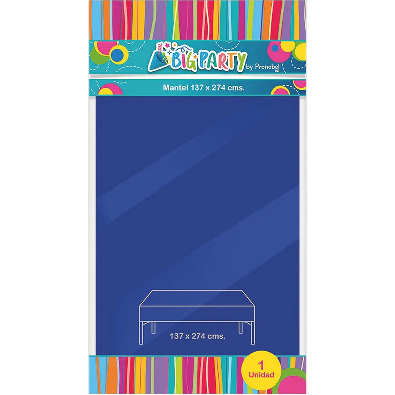 MANTEL 137X 274 CM COLOR AZUL BIG PARTY