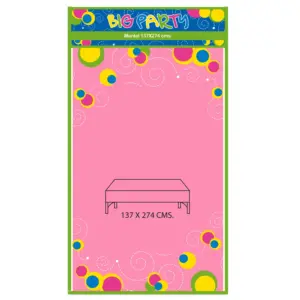 MANTEL 137X274 CM COLOR ROSADO BIG PARTY