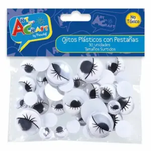 OJITOS PLASTICOS CON PESTAÑAS ART AND CRAFT