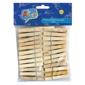 PINZAS DE MADERA PARA ROPA NATURAL 48 ART CRAFT 1X4.9 CM
