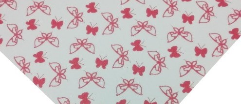 PLIEGO GOMA EVA DISENO 40X60 MARIPOSAS ROSADAS FONDO BLANCO