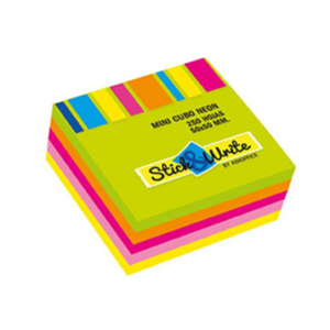 POST IT DE COLORES MINI CUBO NEON STICH WHITE