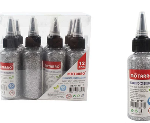 PEGAMENTO CON BRILLANTINA PLATEADA 60ML MOTARRO
