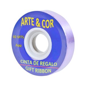 ROLLO DE CINTA DE REGALO COLOR AZUL 40MTS. ARTE COR
