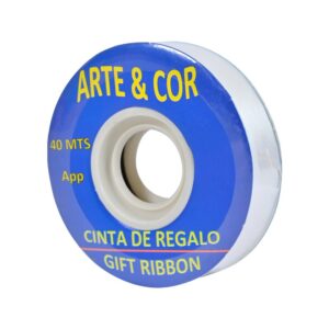 ROLLO DE CINTA DE REGALO COLOR BLANCO 40MTS. ARTE COR