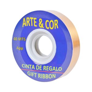 ROLLO DE CINTA DE REGALO COLOR DORADO 40MTS. ARTE COR