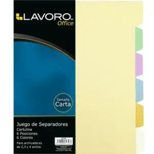 SEPARADORES TAMAÑO CARTA LAVORO OFFICE