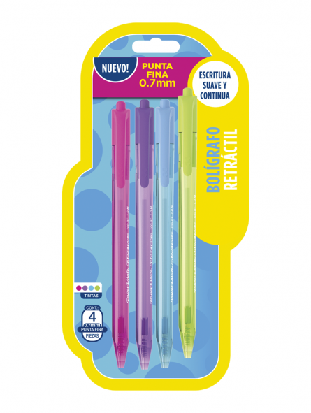 SET DE BOLIGRAFO RETRACTIL PAPER MATE 4 UNIDADES