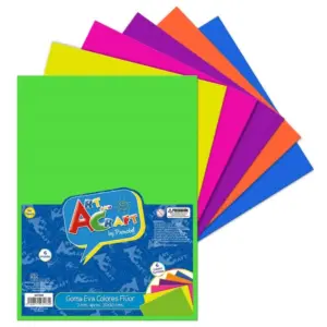 SET DE GOMA EVA FLUOR 6 COLORES DIFERENTES ART AND CRAFT