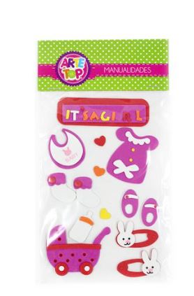 SET DE NIÑA EN GOMA EVA ARTE TOP