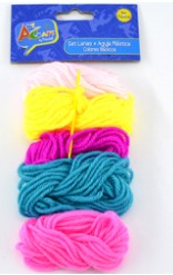 SET LANAS+ AGUJA PLASTICA COLORES ESPECIALES ART AND CRAFT