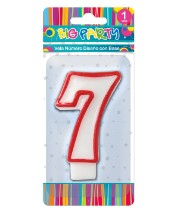 VELA N°7 BLANCO Y ROJO BIG PARTY