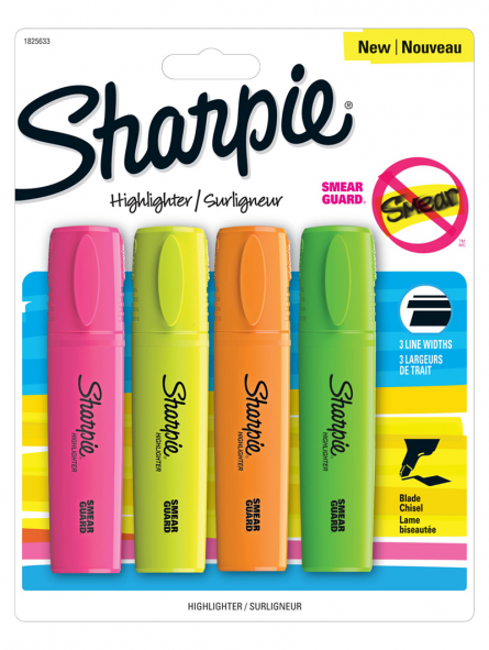SET DE DESTACADORES SHARPIE 4 UNIDADES