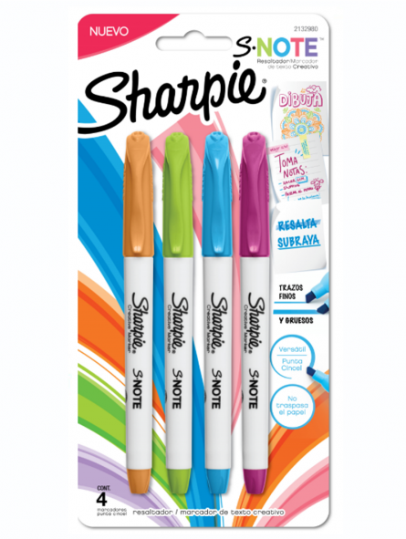 SET DE MARCADOR DE TEXTO CREATIVO SHARPIE 4 UNIDADES