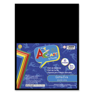 GOMA EVA PACK 10 UNIDADES 20X30CM NEGRO ART CRAFT